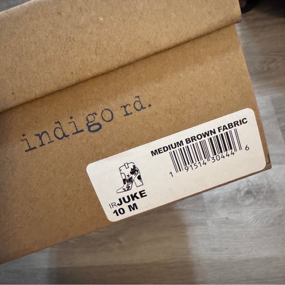 Indigo Road Juke Brown Booties Medium Fabric Floral Embroidery Women’s 10 - Picture 4 of 9